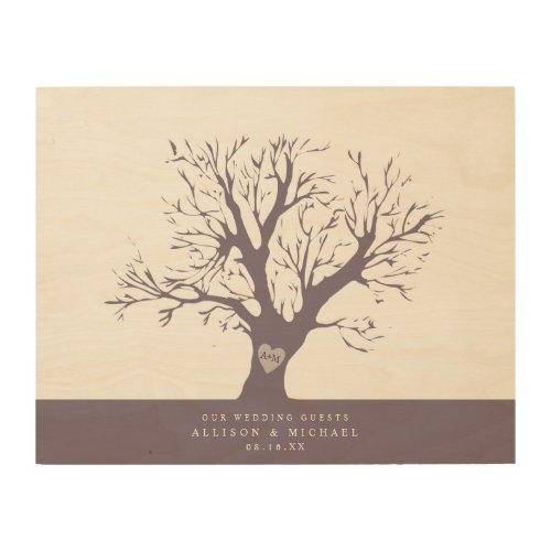 Fingerprint Tree Alternative Wedding Guest Book Wood Wall Art