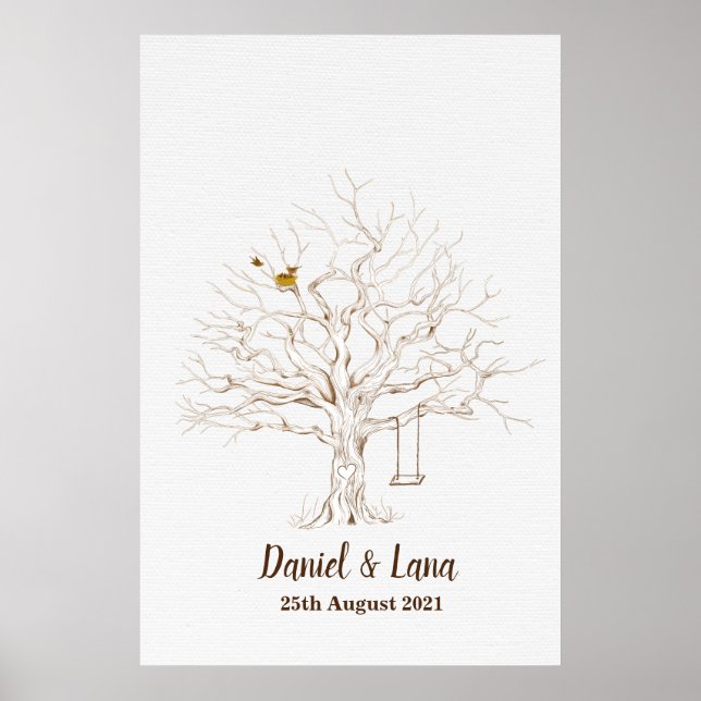 Fingerprint tree guest book thumbprint guest book (Front)