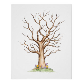 Fingerprint Tree Guest Book without Heart