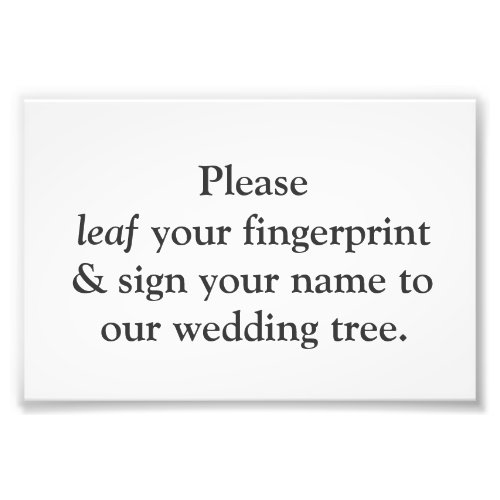 Fingerprint Tree Instruction Card Photo Print