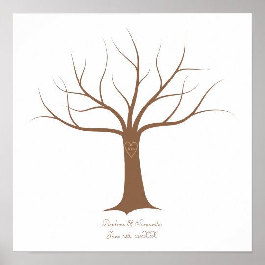 Fingerprint Tree Wedding Guestbook Zazzle Fingerprint Tree Wedding Guestbook