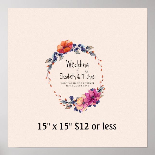 Fingerprint Tree Wreath Purple Orange Guestbook (Front)