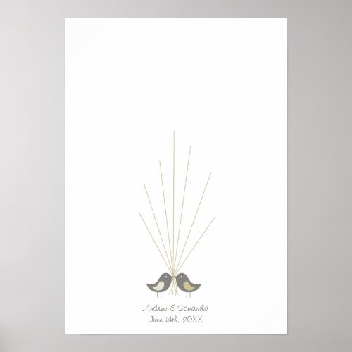 Fingerprint Wedding Guestbook  Love Birds