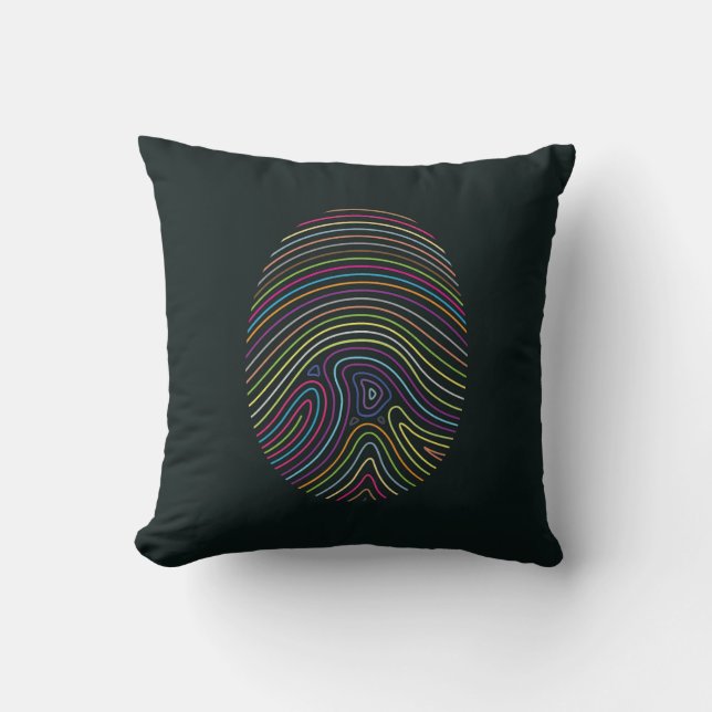 Fingerprints Throw Pillow (Front)