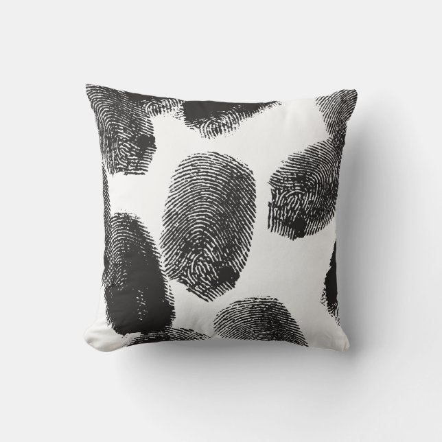 Fingerprints Throw Pillow (Front)