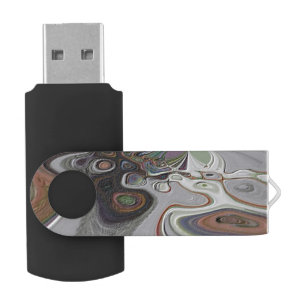 "Fingerprints" USB Swivel Flash Drive