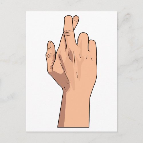 Fingers Crossed  Hand Signs  Gestures Postcard