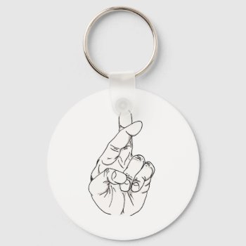 Fingers Crossed Keychain by CuteLittleTreasures at Zazzle