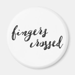 Fingers Crossed Typography Magnet