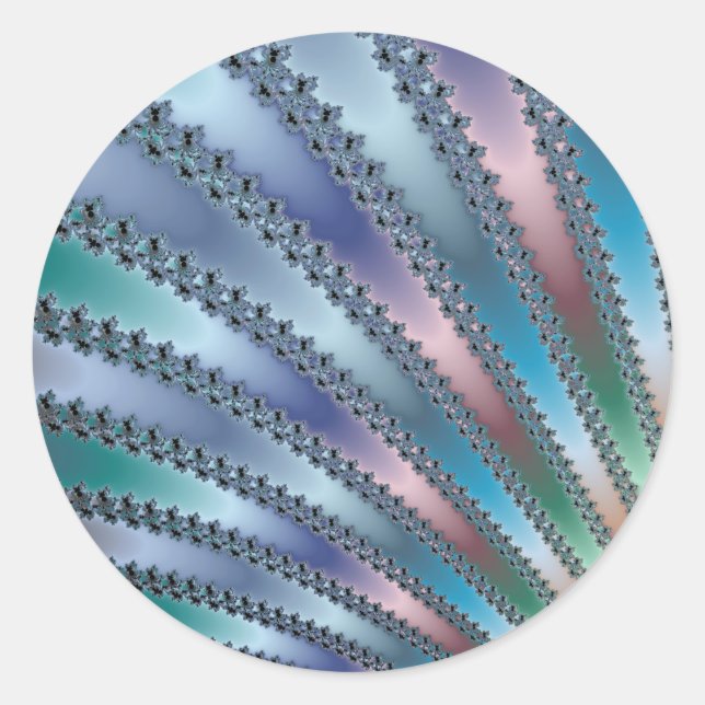 Fingers Fractal Art Classic Round Sticker (Front)