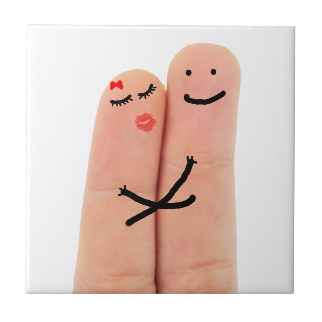 Fingers in love ceramic tile (Front)