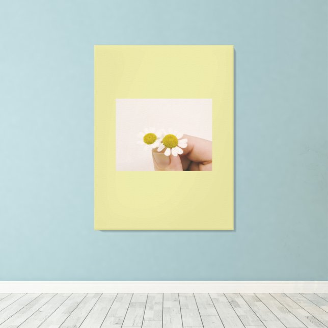 “Fingertip Daisy – Gentle Nature Wall Art” Canvas Print (Insitu(Wood Floor))
