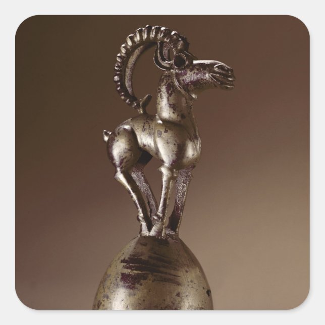 Finial with a mountain goat square sticker (Front)