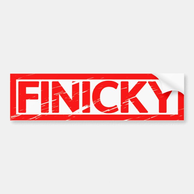 Finicky Stamp Bumper Sticker (Front)