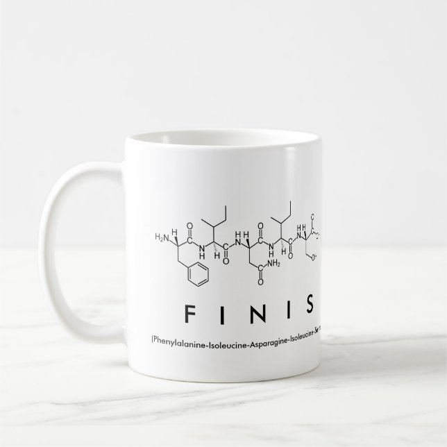 Finis peptide name mug (Left)
