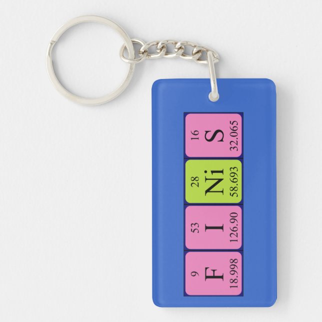 Finis periodic table name keyring (Front)