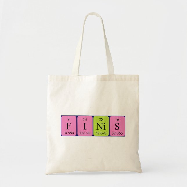 Finis periodic table name tote bag (Front)