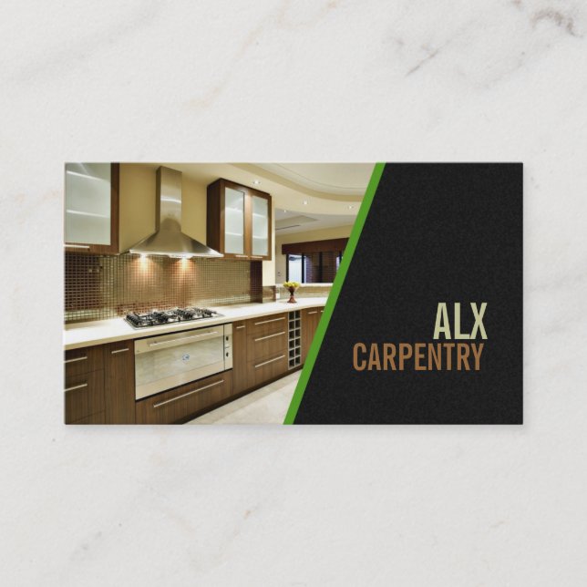 Finish Carpentry, Mill Work, Construction Business Card (Front)