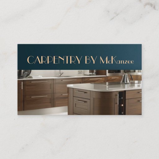 Customizable Finish Carpentry, Mill work, Wood, Construction Business Card Template