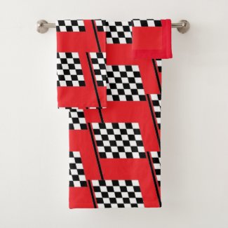 Finish flag on red