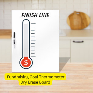 Finish Line Fundraising Goal Thermometer Dry Erase Board