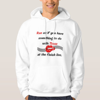 Finish Line Funny Sarcastic Red Lips Running Quote Hoodie