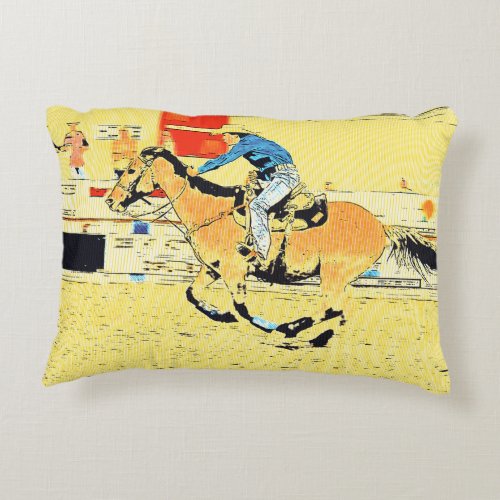 Finish_Line Run _ Rodeo Cowgirl Accent Pillow