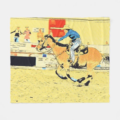 Finish_Line Run _ Rodeo Cowgirl Fleece Blanket