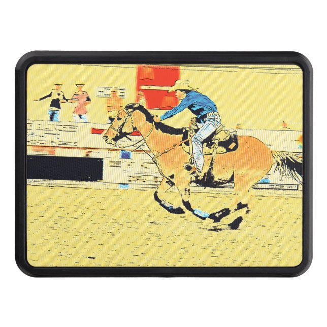 Finish-Line Run - Rodeo Cowgirl Hitch Cover (Front)