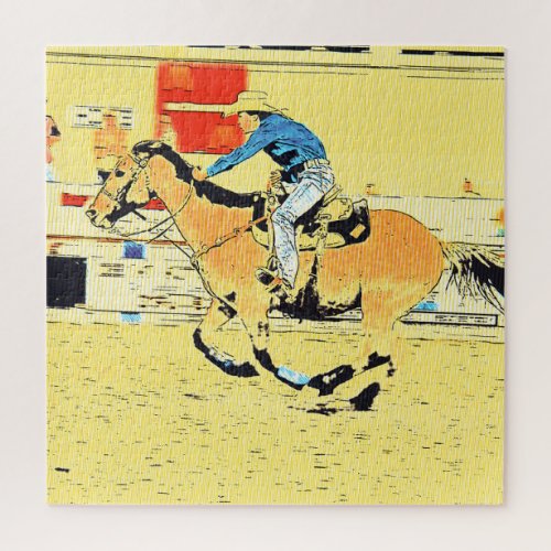 Finish_Line Run _ Rodeo Cowgirl Jigsaw Puzzle