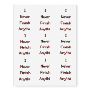 Finish Temporary Tattoos