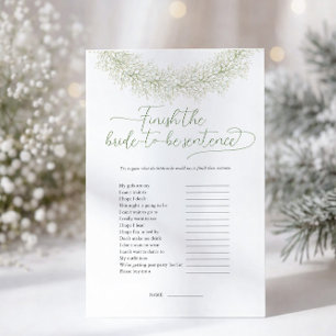Finish The Sentence Bridal Shower Game Flyer