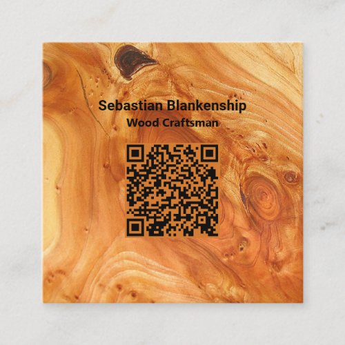 Finished Wood Texture Knot Woodworking Craftsman Square Business Card