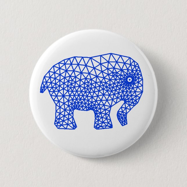 Finite Elephant Pinback Button (Front)