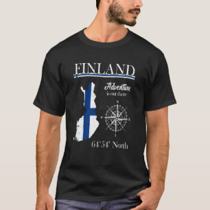 Finland Adventure Is Out There Suomi Finnish Flag T-Shirt