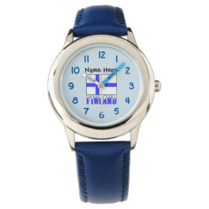 Finland and Finnish Flag Personalized  Watch