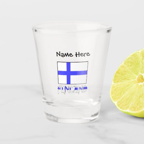 Finland and Finnish Flag with Your Name Shot Glass