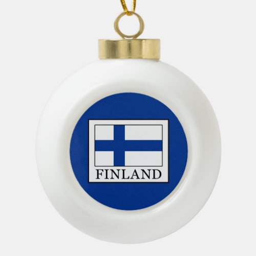 Finland Ceramic Ball Christmas Ornament