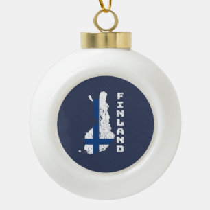 Finland ceramic ball christmas ornament