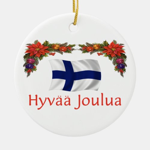 Finland Christmas Ceramic Ornament