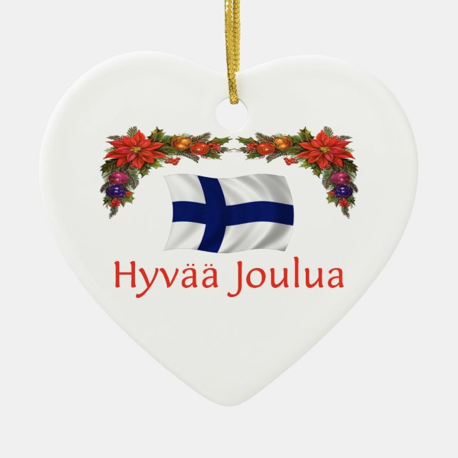 Finland Christmas Ceramic Ornament (Front)