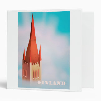 Finland church travel poster 3 ring binder
