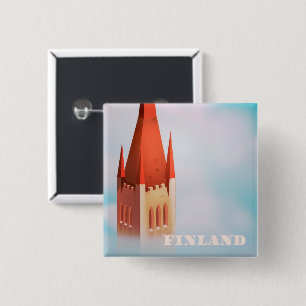 Finland church travel poster button