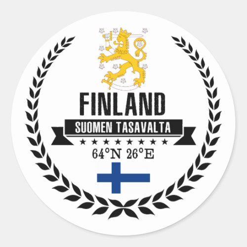 Finland Classic Round Sticker