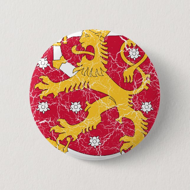 Finland Coat Of Arms Button (Front)