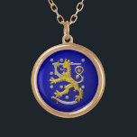 Finland Coat of Arms Gold Plated Necklace<br><div class="desc">Finland Coat of Arms</div>