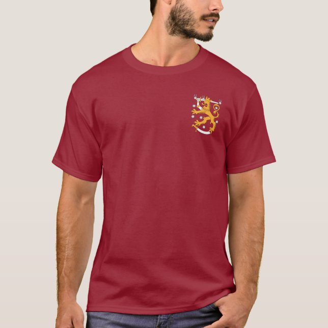 FInland Coat of Arms Lion Pocket Design T-Shirt (Front)