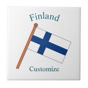 Finland Country Flag Thunder_Cove Ceramic Tile