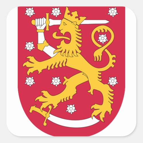finland emblem square sticker