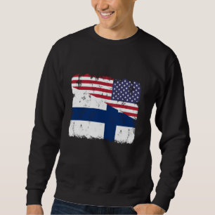 Finland Finnish American Flag Finn Suomi Sisu Root Sweatshirt